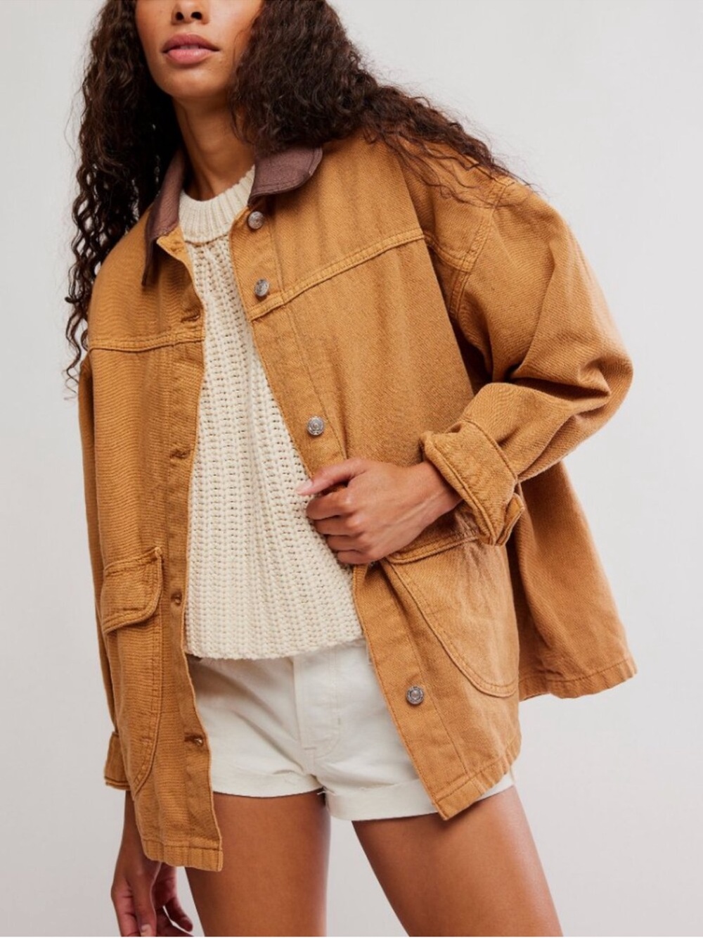 We The Free Lemon Denim Jacket in Meerkat